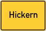 Place name sign Hickern