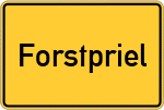 Place name sign Forstpriel