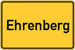 Place name sign Ehrenberg, Kreis Pfaffenhofen an der Ilm