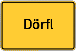 Place name sign Dörfl, Kreis Pfaffenhofen an der Ilm