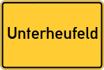 Place name sign Unterheufeld