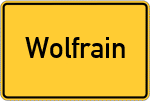 Place name sign Wolfrain