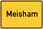 Place name sign Meisham, Kreis Rosenheim, Oberbayern