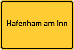 Place name sign Hafenham am Inn