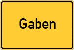 Place name sign Gaben, Oberbayern