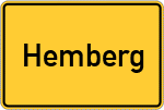 Place name sign Hemberg, Oberbayern