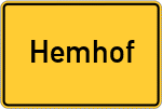 Place name sign Hemhof, Oberbayern