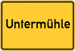 Place name sign Untermühle