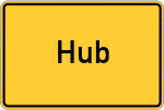 Place name sign Hub