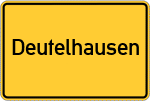 Place name sign Deutelhausen, Oberbayern