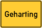 Place name sign Geharting