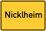 Place name sign Nicklheim