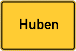 Place name sign Huben