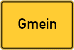 Place name sign Gmein, Kreis Rosenheim, Oberbayern