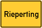 Place name sign Rieperting