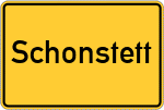 Place name sign Schonstett