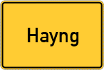 Place name sign Hayng