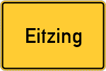 Place name sign Eitzing, Kreis Rosenheim, Oberbayern