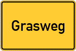 Place name sign Grasweg, Kreis Rosenheim, Oberbayern