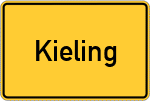 Place name sign Kieling, Kreis Rosenheim, Oberbayern