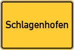 Place name sign Schlagenhofen