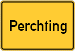 Place name sign Perchting