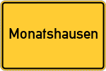 Place name sign Monatshausen