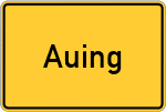 Place name sign Auing