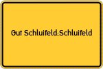 Place name sign Gut Schluifeld;Schluifeld, Oberbayern