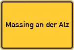 Place name sign Massing an der Alz