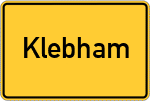 Place name sign Klebham