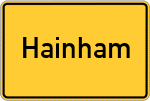 Place name sign Hainham