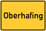 Place name sign Oberhafing, Oberbayern