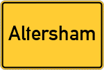 Place name sign Altersham