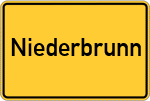 Place name sign Niederbrunn