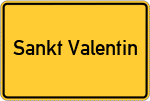 Place name sign Sankt Valentin