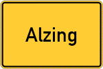 Place name sign Alzing, Kreis Traunstein, Oberbayern