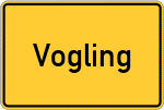 Place name sign Vogling, Kreis Traunstein, Oberbayern