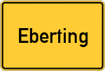 Place name sign Eberting