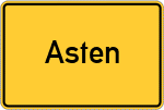 Place name sign Asten, Salzach