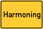 Place name sign Harmoning