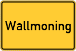 Place name sign Wallmoning, Salzach