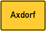 Place name sign Axdorf, Oberbayern
