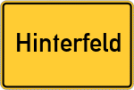 Place name sign Hinterfeld, Oberbayern
