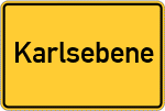 Place name sign Karlsebene