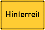 Place name sign Hinterreit, Niederbayern