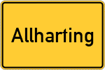 Place name sign Allharting