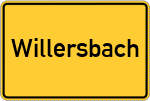 Place name sign Willersbach, Niederbayern