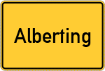 Place name sign Alberting, Kollbach