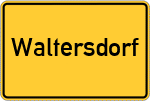 Place name sign Waltersdorf